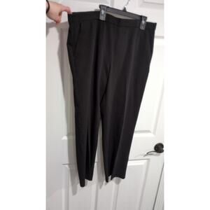 SagHarbor Stretch14P Chino Black Dress Office Trouser Pleat Pockets Elastic Band